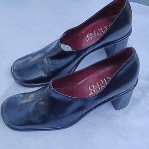 Franco Sarto Black Block Heel Pumps